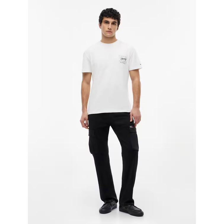 t-shirt homme  tommy hilfiger tjm reg sign flag ss tee ext