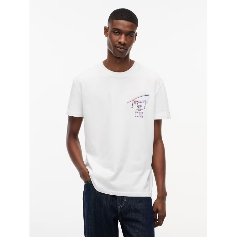 t-shirt homme  tommy hilfiger tjm reg city sign ss tee ext