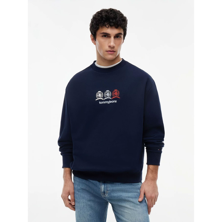 sweat-shirt homme  tommy hilfiger tjm rlx multi crests cneck