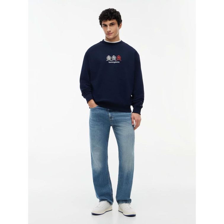 sweat-shirt homme  tommy hilfiger tjm rlx multi crests cneck