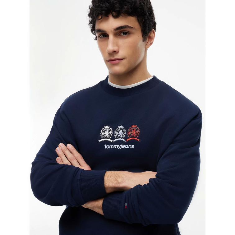 sweat-shirt homme  tommy hilfiger tjm rlx multi crests cneck