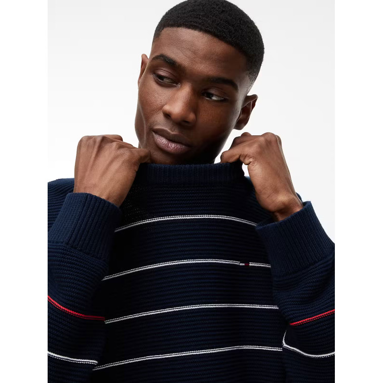 maillot homme  tommy hilfiger tjm slim stripe sweater ext