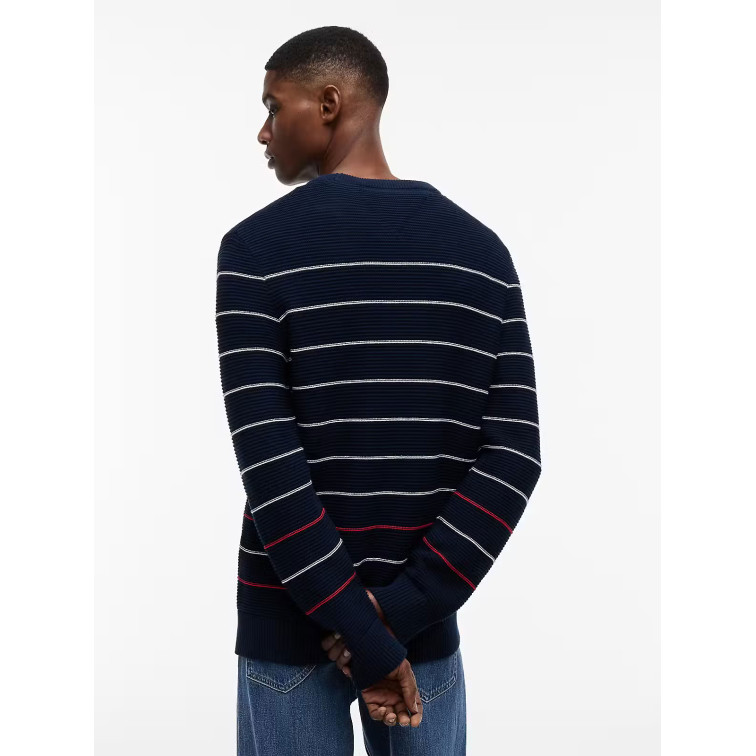 maillot homme  tommy hilfiger tjm slim stripe sweater ext
