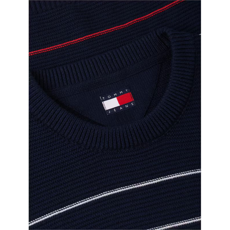 maillot homme  tommy hilfiger tjm slim stripe sweater ext