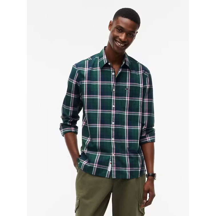 chemise homme  tommy hilfiger tjm reg poplin pattern shirt