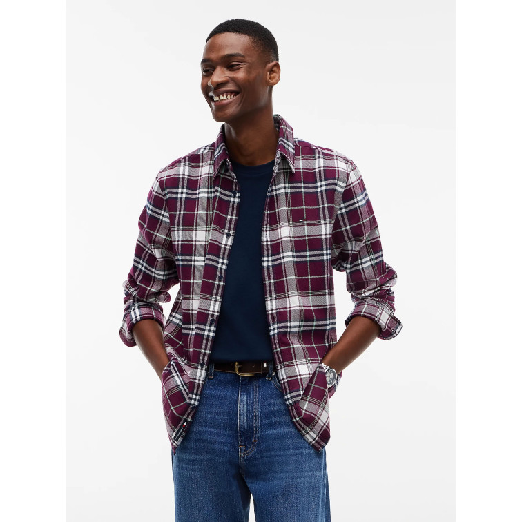 chemise homme  tommy hilfiger tjm reg flannel check shirt ex