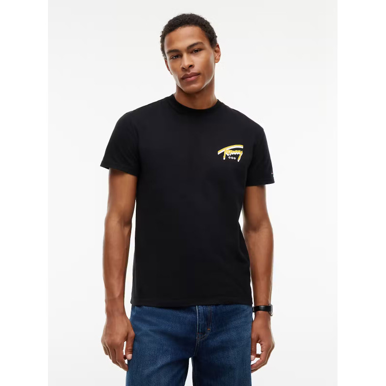 t-shirt homme  tommy hilfiger tjm reg sign backprint tee ext