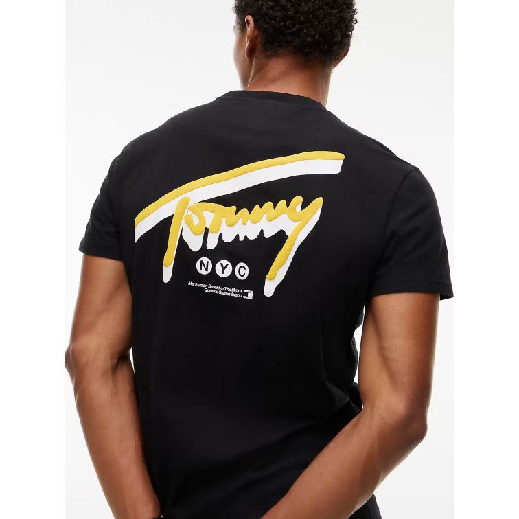 t-shirt homme  tommy hilfiger tjm reg sign backprint tee ext