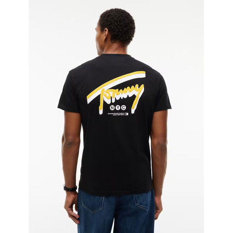 t-shirt homme  tommy hilfiger tjm reg sign backprint tee ext