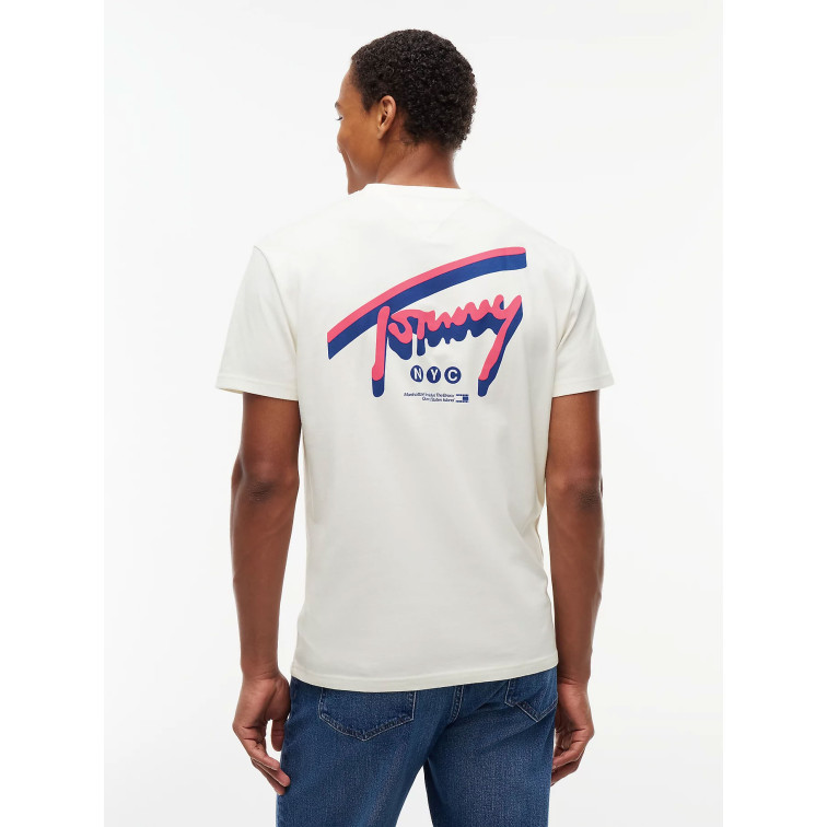 t-shirt homme  tommy hilfiger tjm reg sign backprint tee ext