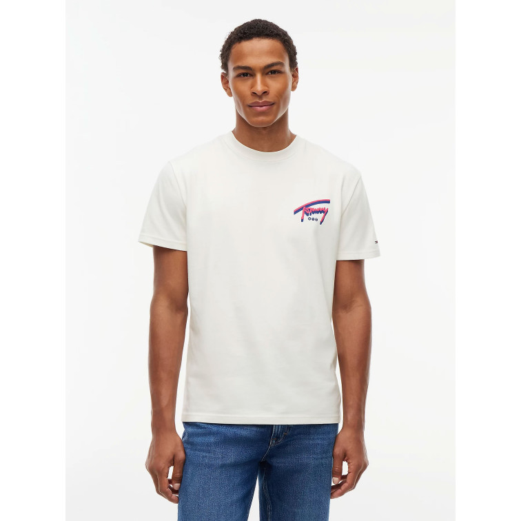 t-shirt homme  tommy hilfiger tjm reg sign backprint tee ext