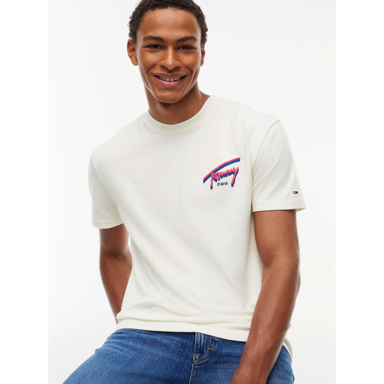 t-shirt homme  tommy hilfiger tjm reg sign backprint tee ext