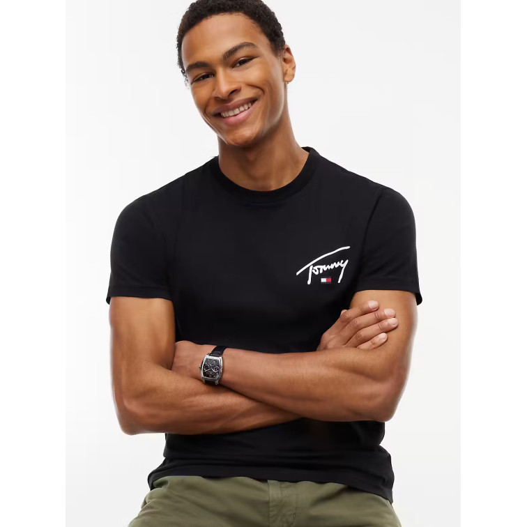 t-shirt homme  tommy hilfiger slim fit signature graphic tee