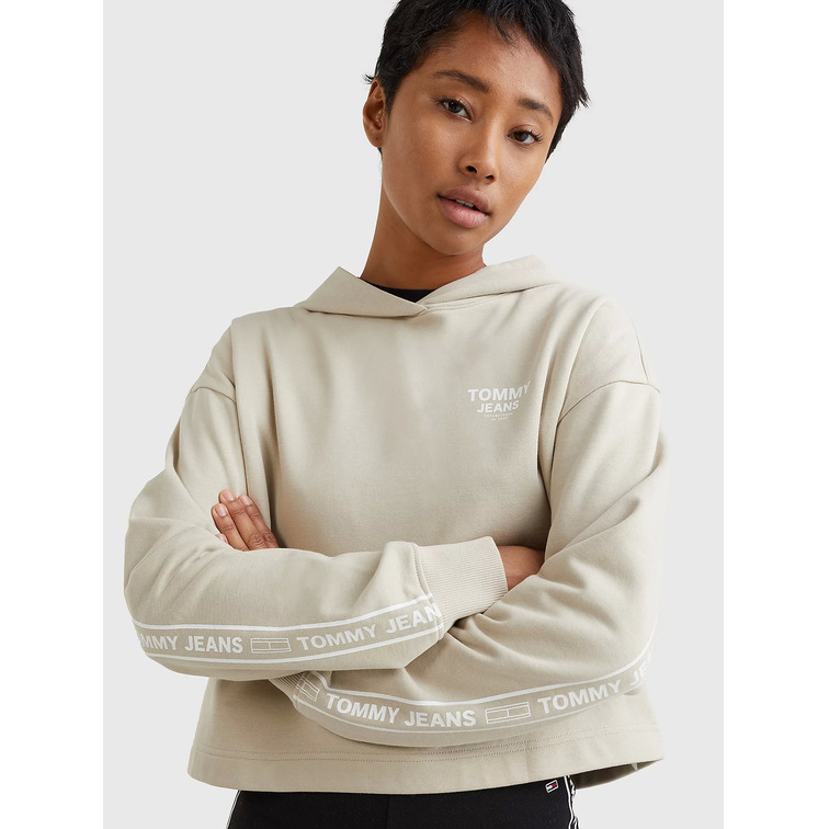 sweat-shirt femme  th tjw bxy crop taping hoodie