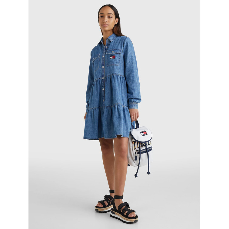 robe femme  th tjw chambray tiered shirt dres