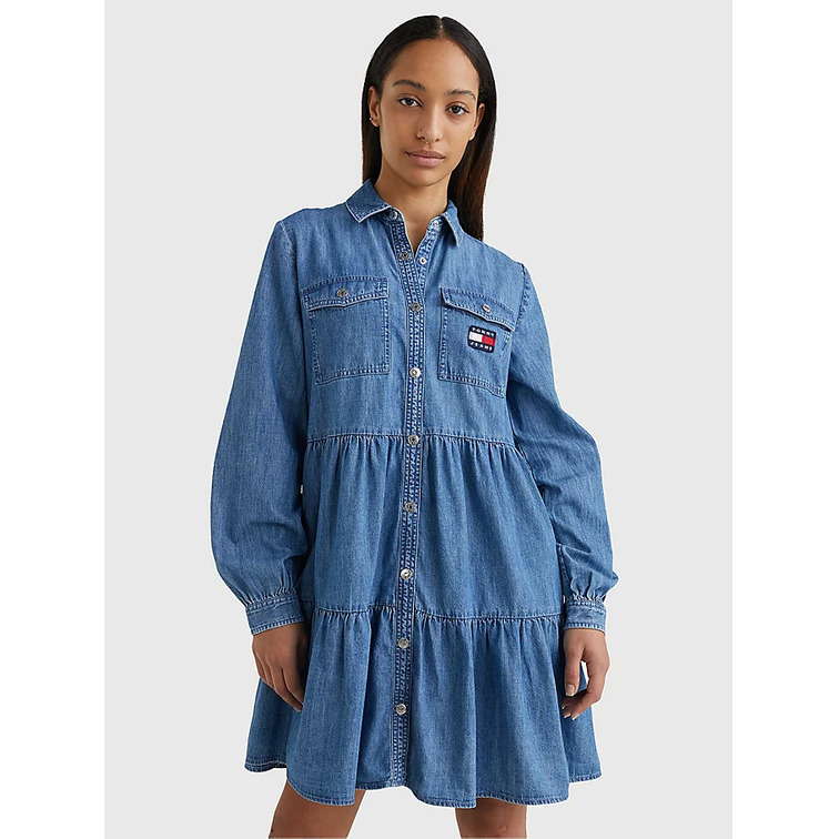 robe femme  th tjw chambray tiered shirt dres