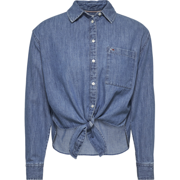 femme tjw front tie chambray shirt 1a5