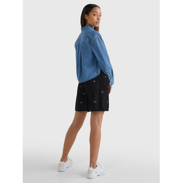 femme tjw front tie chambray shirt 1a5