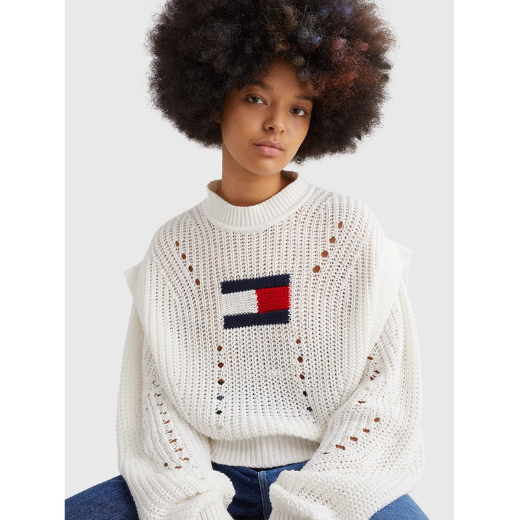 maillot femme  th tjw ovrszd flag stitch sweater