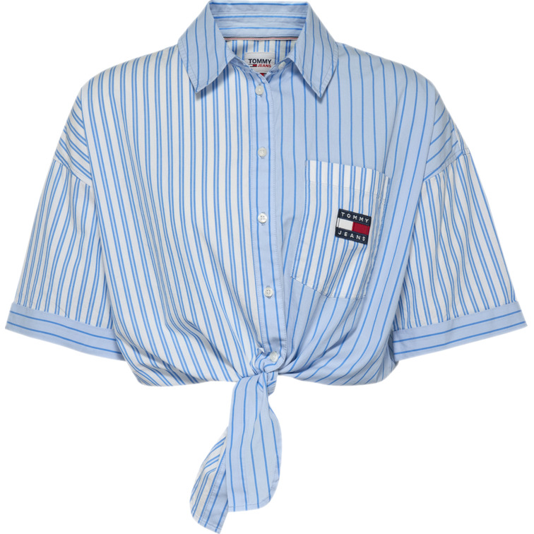 chemise femme  th tjw stripe cblk front knot shi