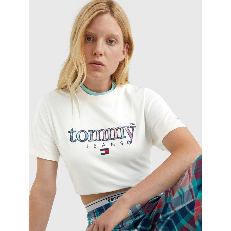 t-shirt femme  th tjw cls tartan 1 tee