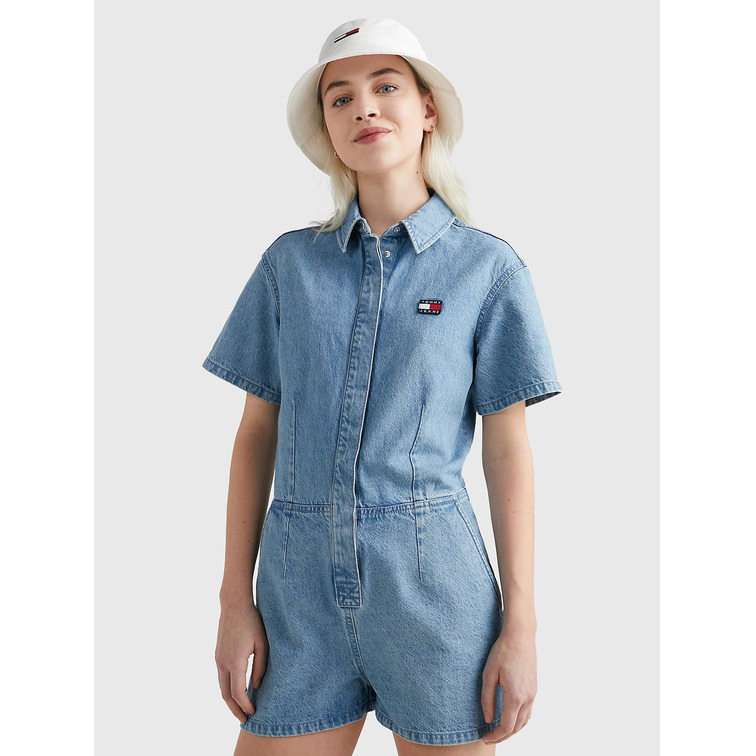 robe femme  th tjw badge denim playsuit