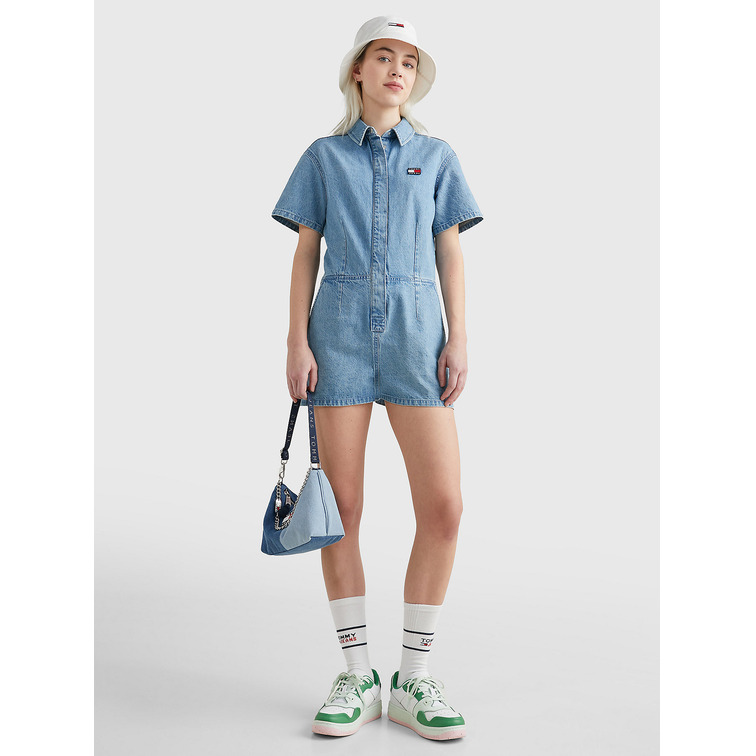 robe femme  th tjw badge denim playsuit