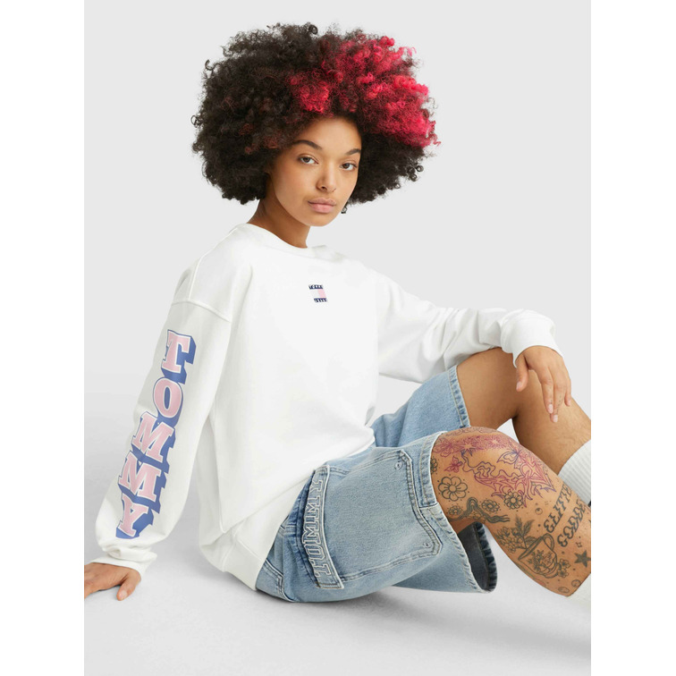 sweat-shirt femme  th tjw rlx pop badge crew