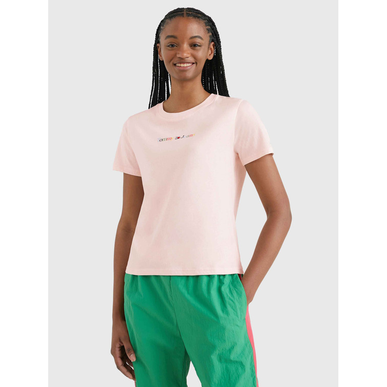 t-shirt femme  th tjw reg color serif linear ss