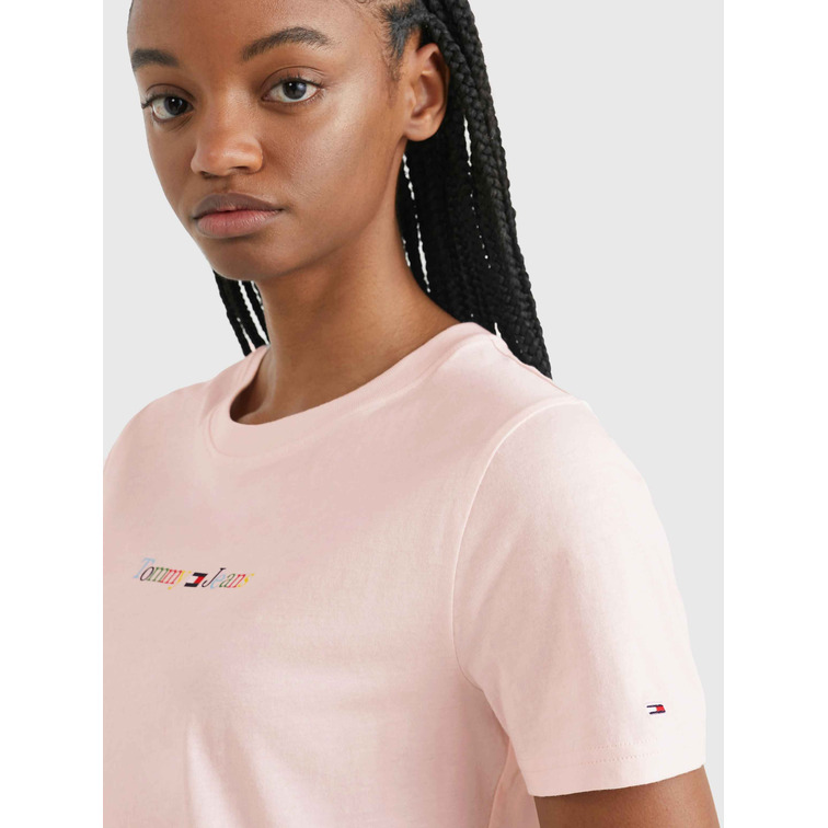 t-shirt femme  th tjw reg color serif linear ss