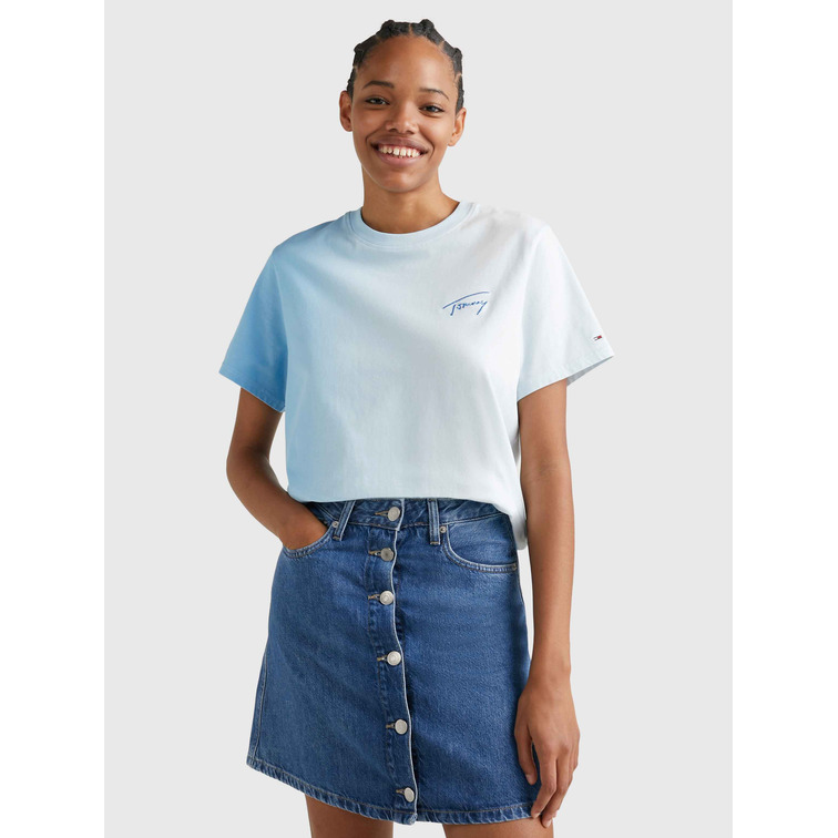 t-shirt femme  th tjw cls dip dye signature tee