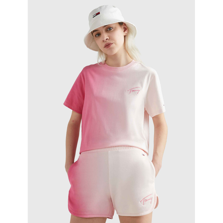 t-shirt femme  th tjw cls dip dye signature tee