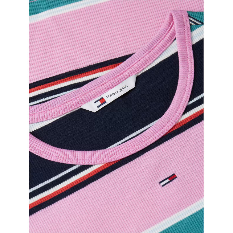 t-shirt femme  tommy hilfiger tjw slim essential rib ss