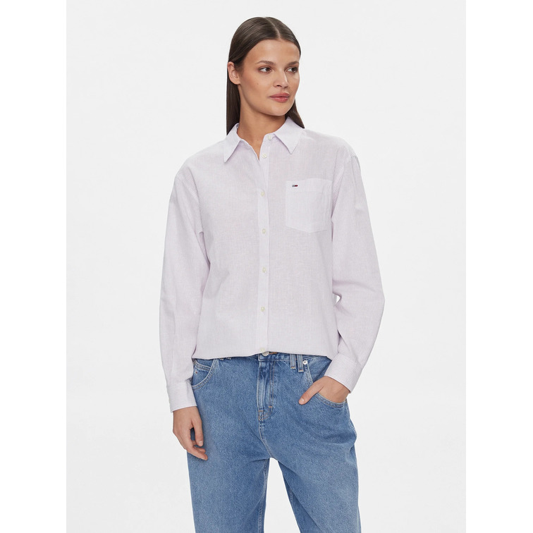 chemise femme  th tjw boxy stripe linen shirt