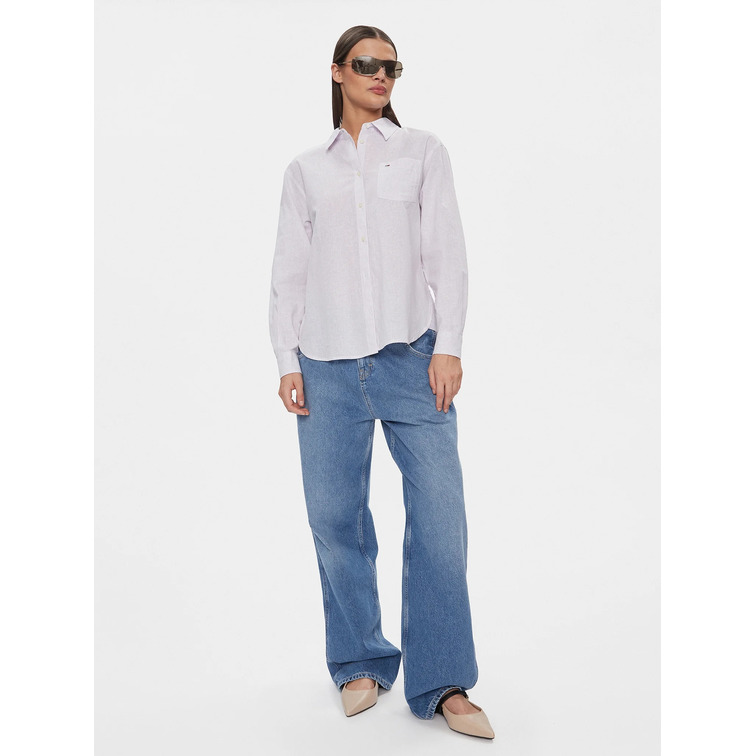 chemise femme  th tjw boxy stripe linen shirt