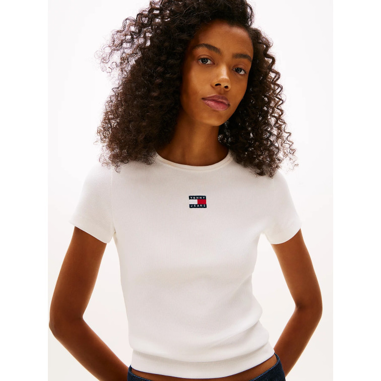 femme tjw slim badge rib tee ybl