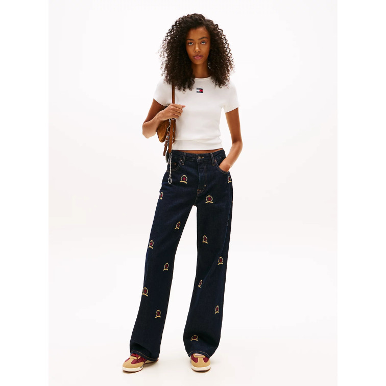 femme tjw slim badge rib tee ybl