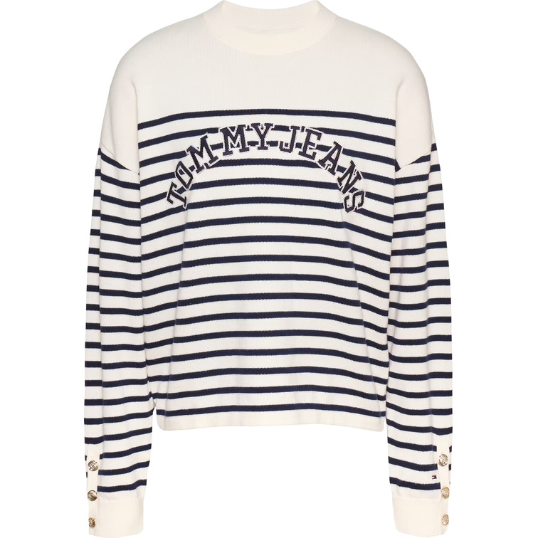 femme tjw stripe varsity sweater ybh