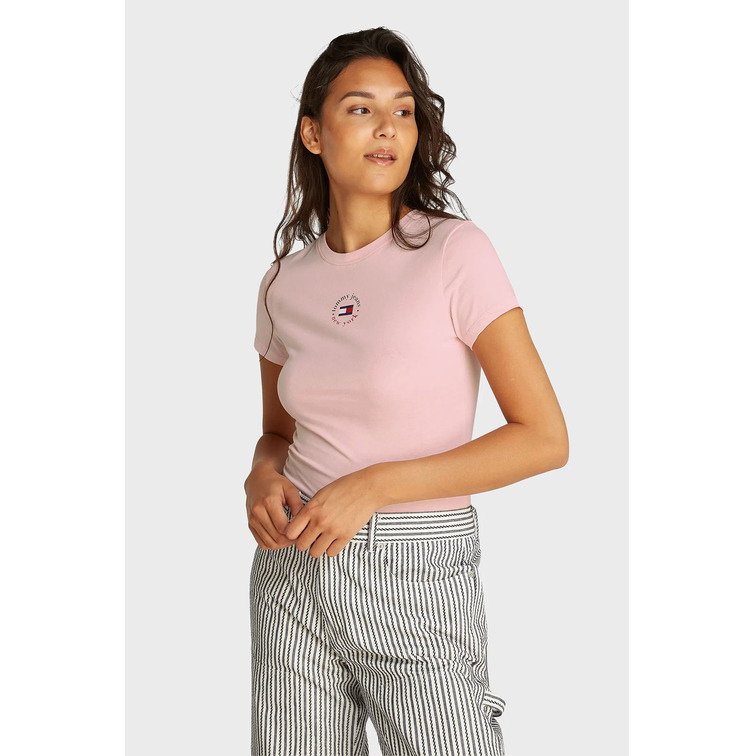 t-shirt femme  tommy hilfiger tjw slim essential logo 2 tee