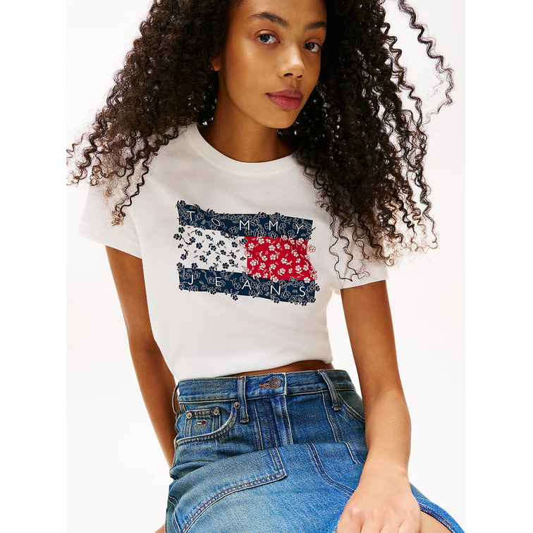 femme tjw reg floral flag tee ybl