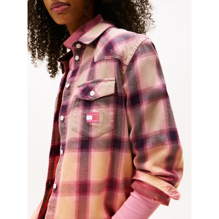 chemise femme  tommy hilfiger tjw rlx flannel shirt