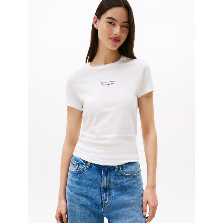 t-shirt femme  tommy hilfiger tjw slim ess logo 1 tee ext