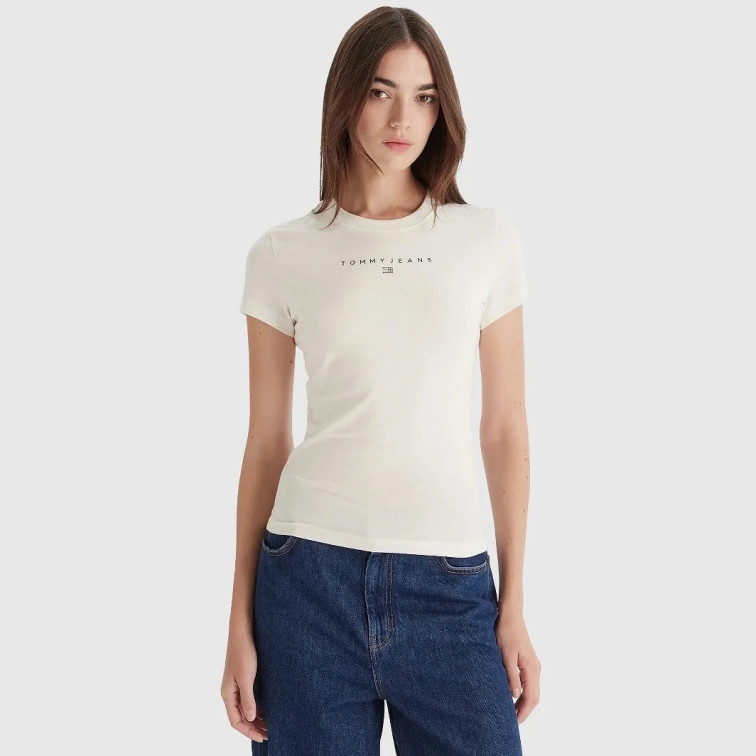 t-shirt femme  tommy hilfiger tjw slim bling linear tee ext