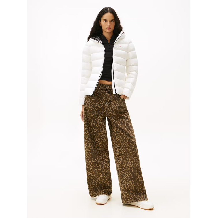 femme tjw slim hood prnt down jckt e ybl