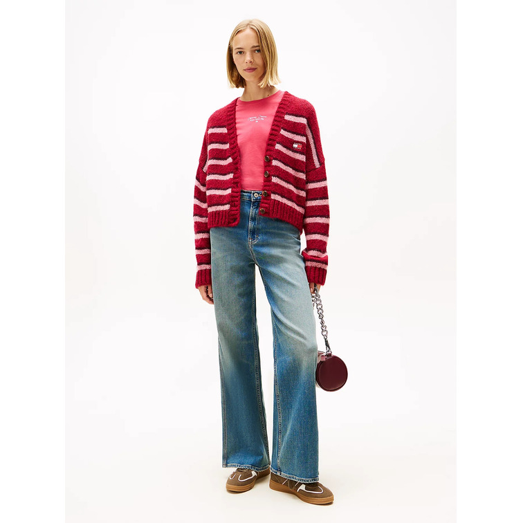 femme tjw badge stripe fluff cardi e xjp