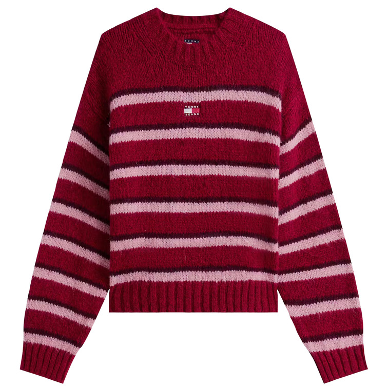 femme tjw badge stripe fluffy sweate xjp