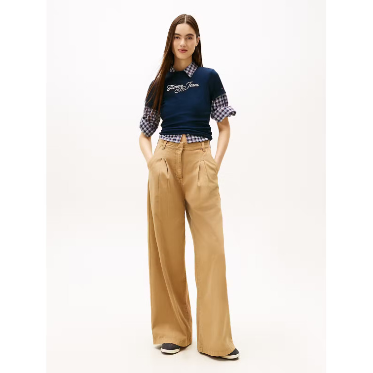 t-shirt femme  tommy hilfiger tjw slim ess logo 1 rib tee ex