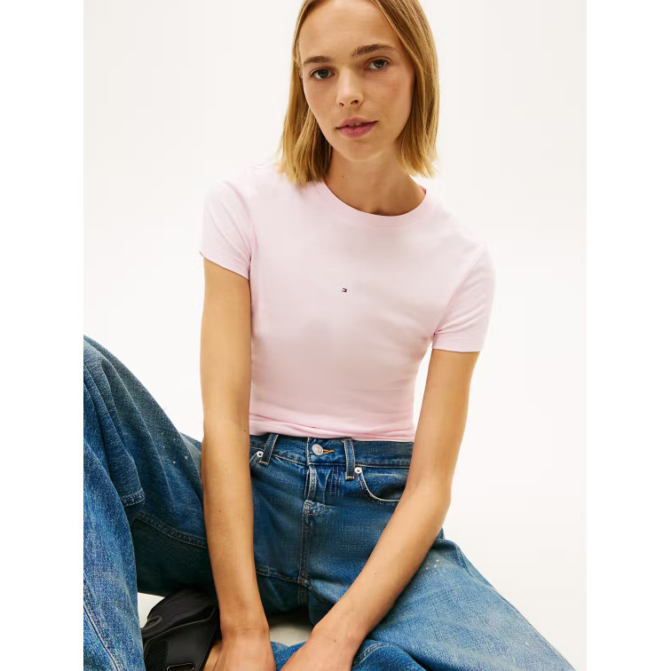 t-shirt femme  tommy hilfiger tjw slim multi linear ss tee