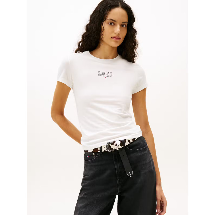 t-shirt femme  tommy hilfiger tjw slim multi linear ss tee