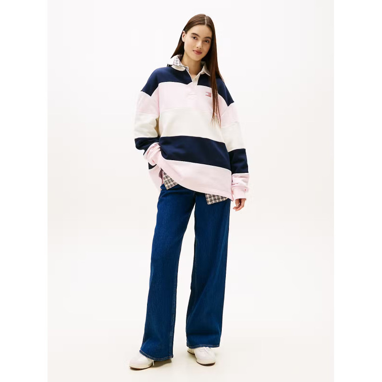 sweat-shirt femme  tommy hilfiger tjw badge stripe rugby